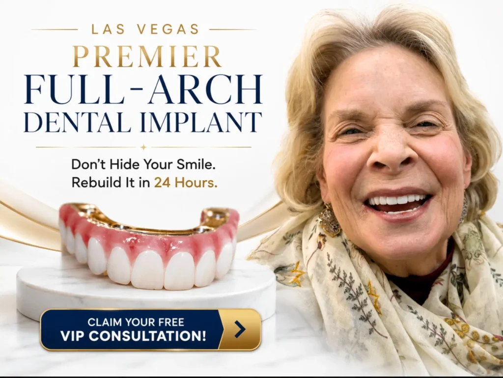 Teeth in a day photo of patient who travelled to Las Vegas, Nevada